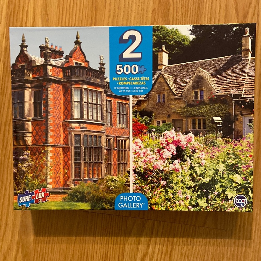 2 - 500 piece puzzles - rustic house & chalet